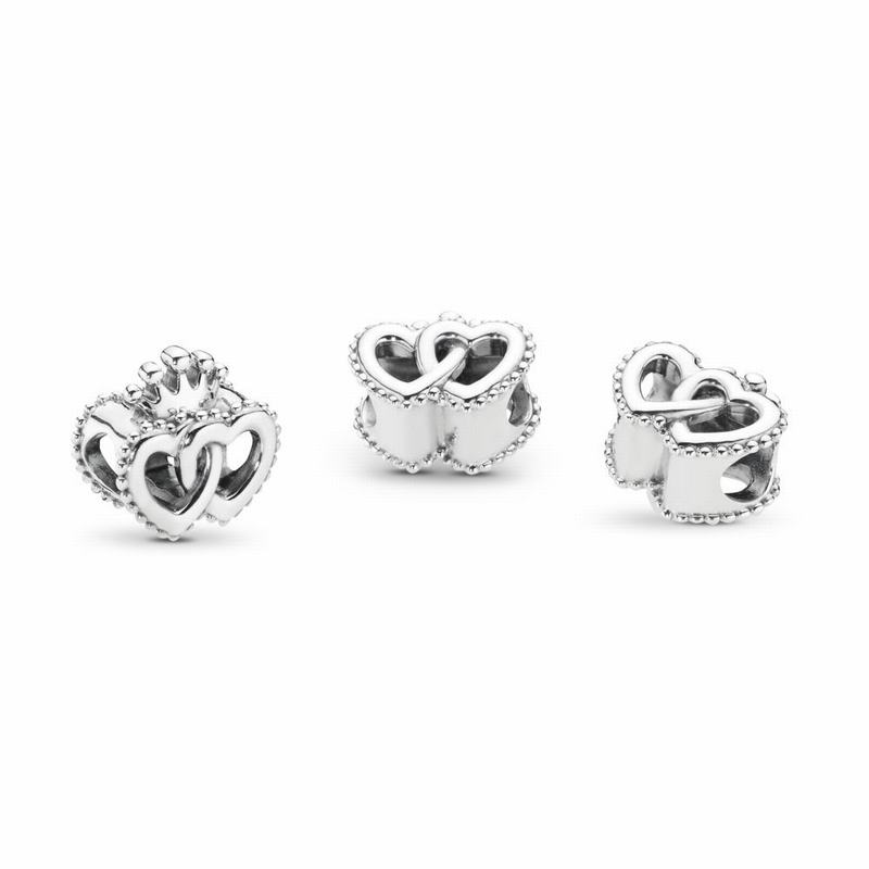 Pandora United Regal Hearts Charm Ireland - Sterling Silver - 076254KFE